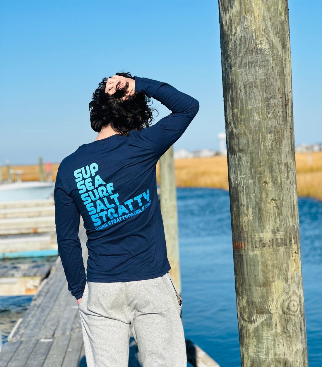 Men's Navy Blue Long Sleeve T-Shirt