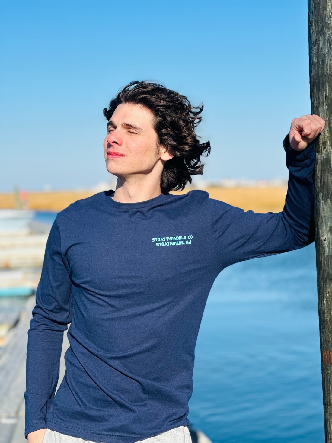 Men's Navy Blue Long Sleeve T-Shirt