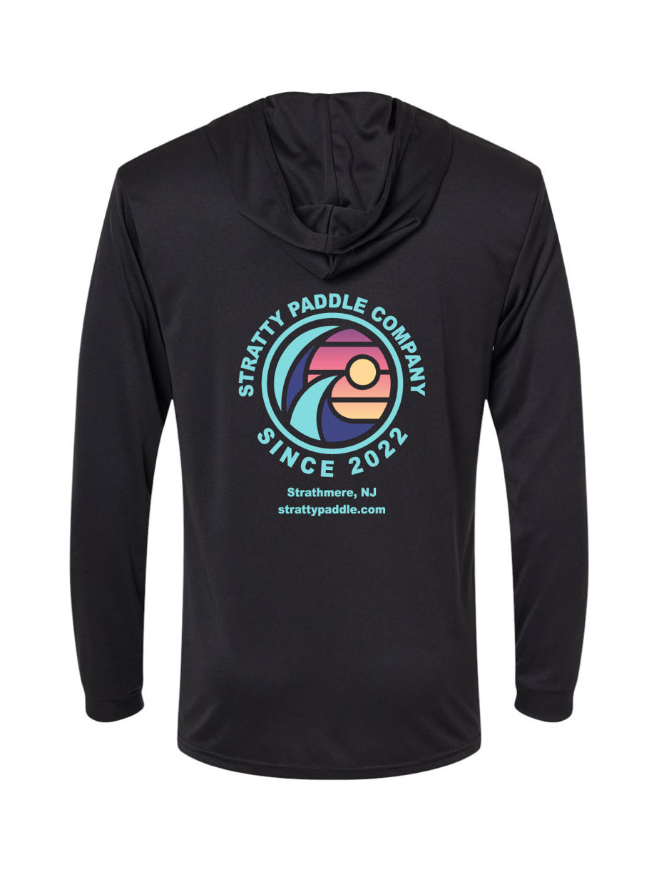 Men's Black Long Sleeve Hooded T-Shirt