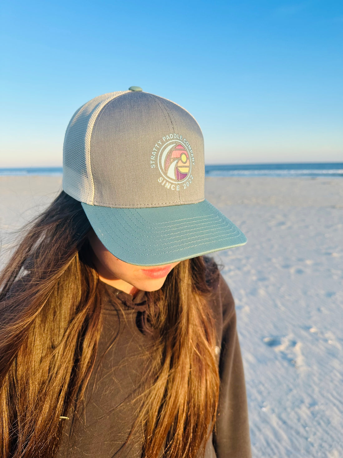 Light Blue & Grey Combo Trucker Hat
